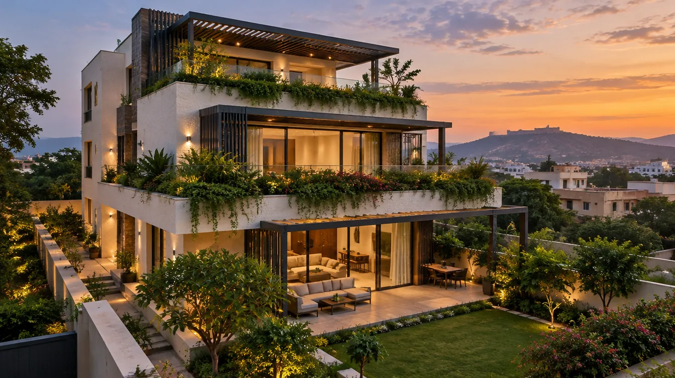 The Terrace Residence at dusk